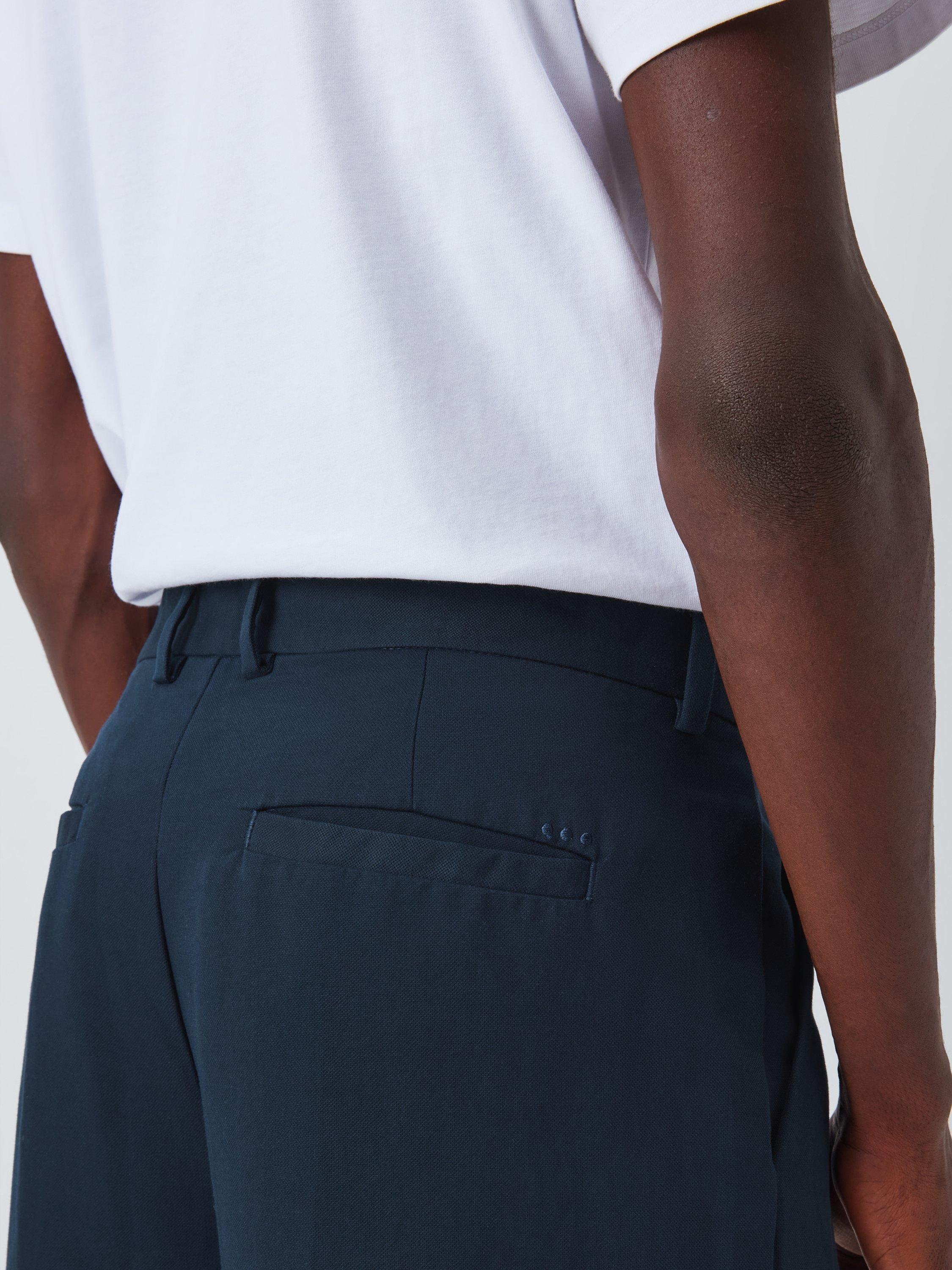 Product image 5 of 6, which shows Kin Double Weave Straight Leg Trousers, Dark Sapphire, 32R