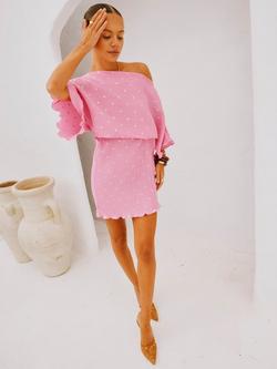 Never Fully Dressed Tilly Plisse Mini Dress, Petal Pink, Petal Pink