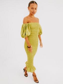 Never Fully Dressed Fleck Print Maxi Dress, Olive - view 2, Olive