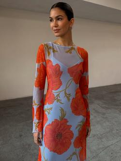 Never Fully Dressed Poppy Print Maxi Dress, Blue/Multi, Blue/Multi