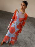 Never Fully Dressed Poppy Print Maxi Dress, Blue/Multi