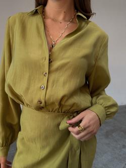 Never Fully Dressed Shirt Mini Dress, Olive - view 2, Olive