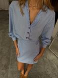 Never Fully Dressed Stripe Shirt Mini Dress, Blue/White
