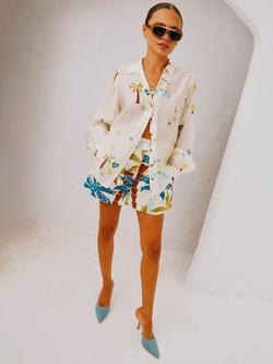 Never Fully Dressed Miley Charm Print Shirt, Cream/Multi, Cream/Multi