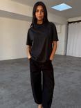 Never Fully Dressed Stud Neck T-Shirt, Black