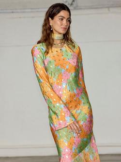 Never Fully Dressed Alaia Ruffle Hem Maxi Dress, Multi - view 2, Multi