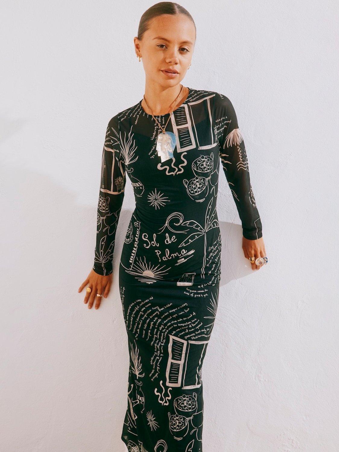 Product image 2 of 4, which shows Never Fully Dressed Palma Mesh Dress, Black, 6