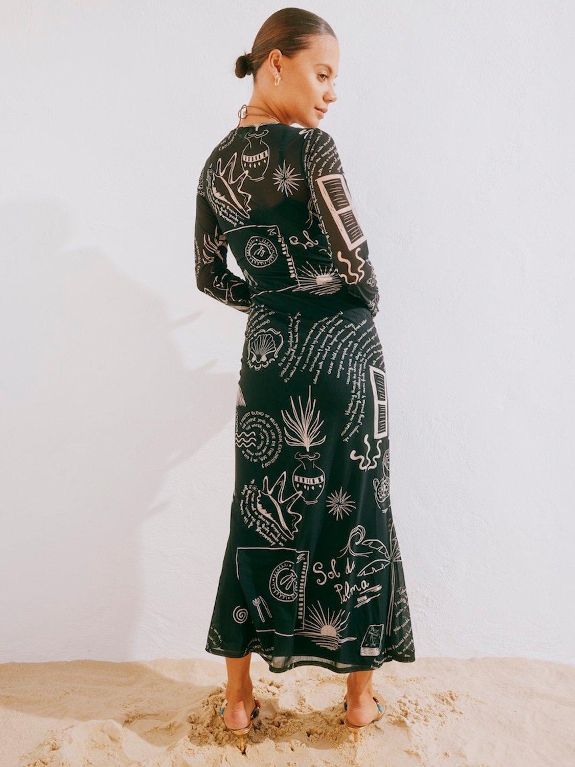 Product image 3 of 4, which shows Never Fully Dressed Palma Mesh Dress, Black, 6