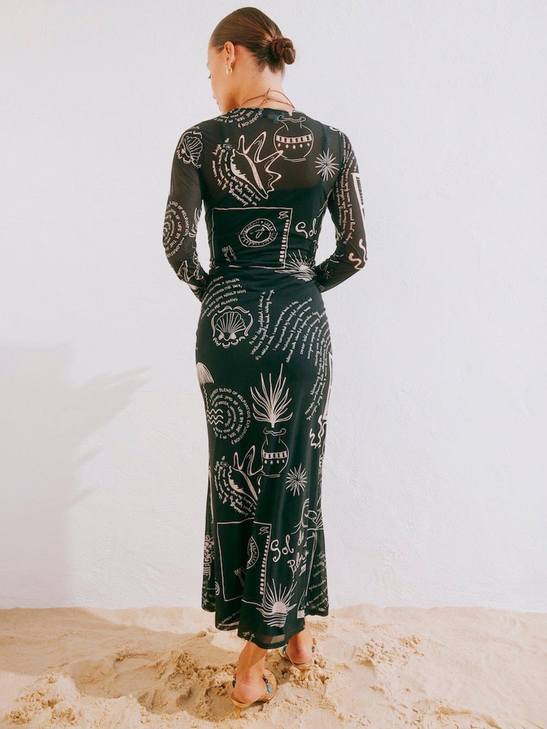 Product image 4 of 4, which shows Never Fully Dressed Palma Mesh Dress, Black, 6