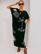 Never Fully Dressed Slogan Maxi Dress, Black