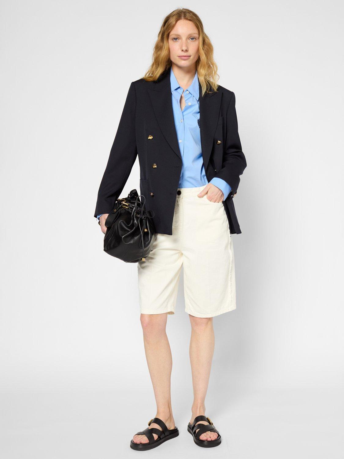 Product image 1 of 6, which shows Gerard Darel Romilda Wool Double Breasted Blazer, Navy, 10
