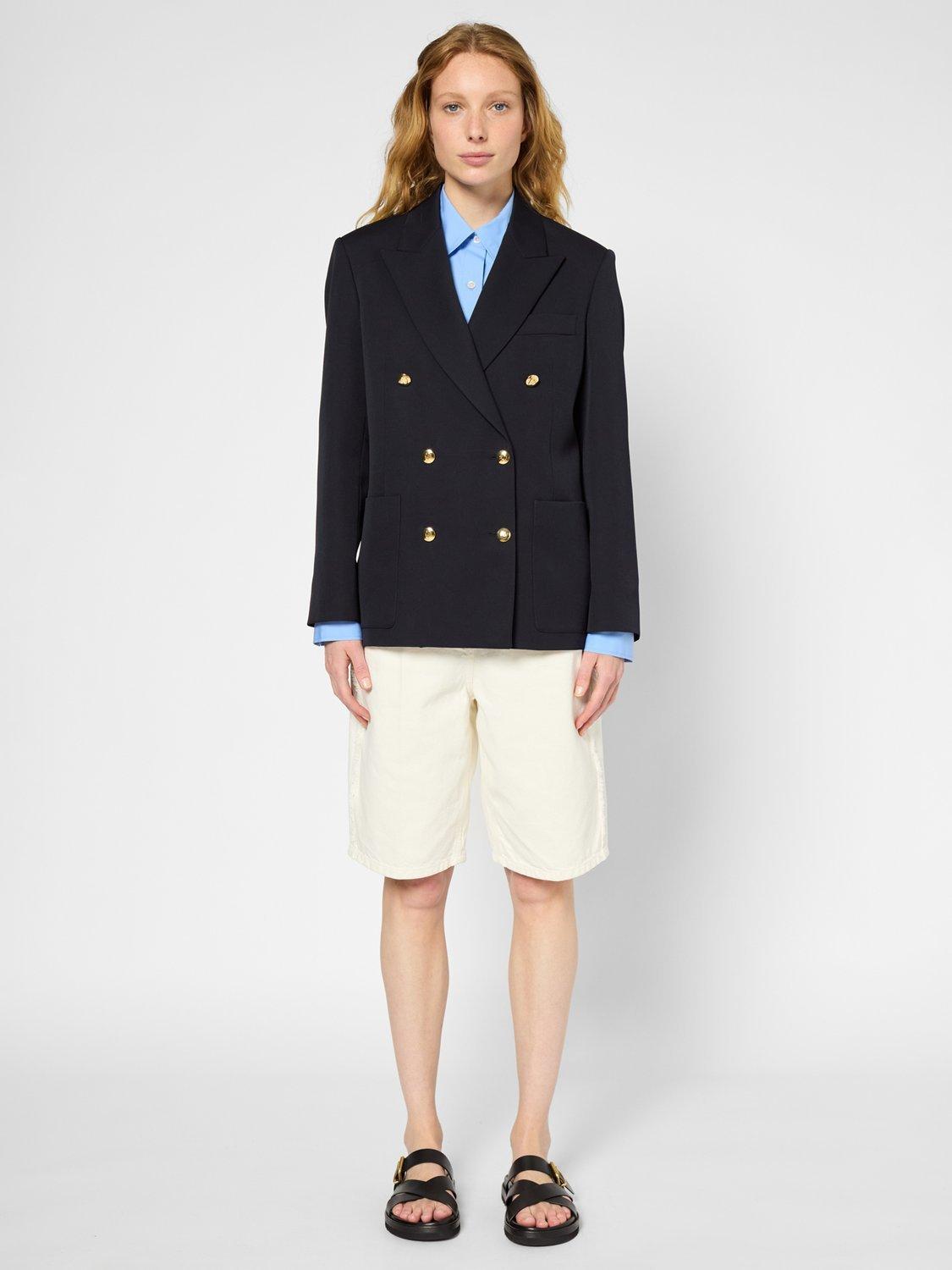 Product image 2 of 6, which shows Gerard Darel Romilda Wool Double Breasted Blazer, Navy, 10