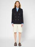 Gerard Darel Romilda Wool Double Breasted Blazer, Navy