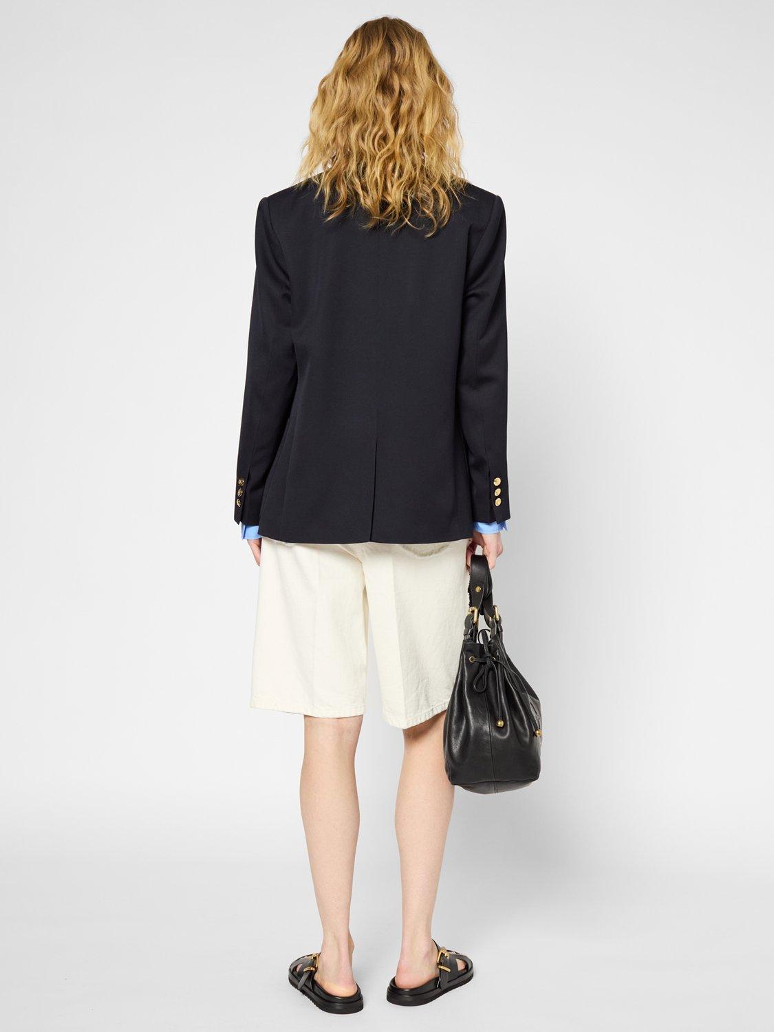 Product image 3 of 6, which shows Gerard Darel Romilda Wool Double Breasted Blazer, Navy, 10