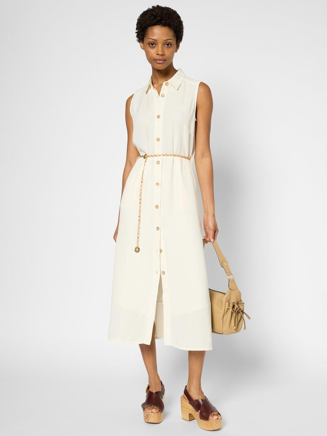 Product image 1 of 6, which shows Gerard Darel Perla Linen Blend Dress, Ecru, 18