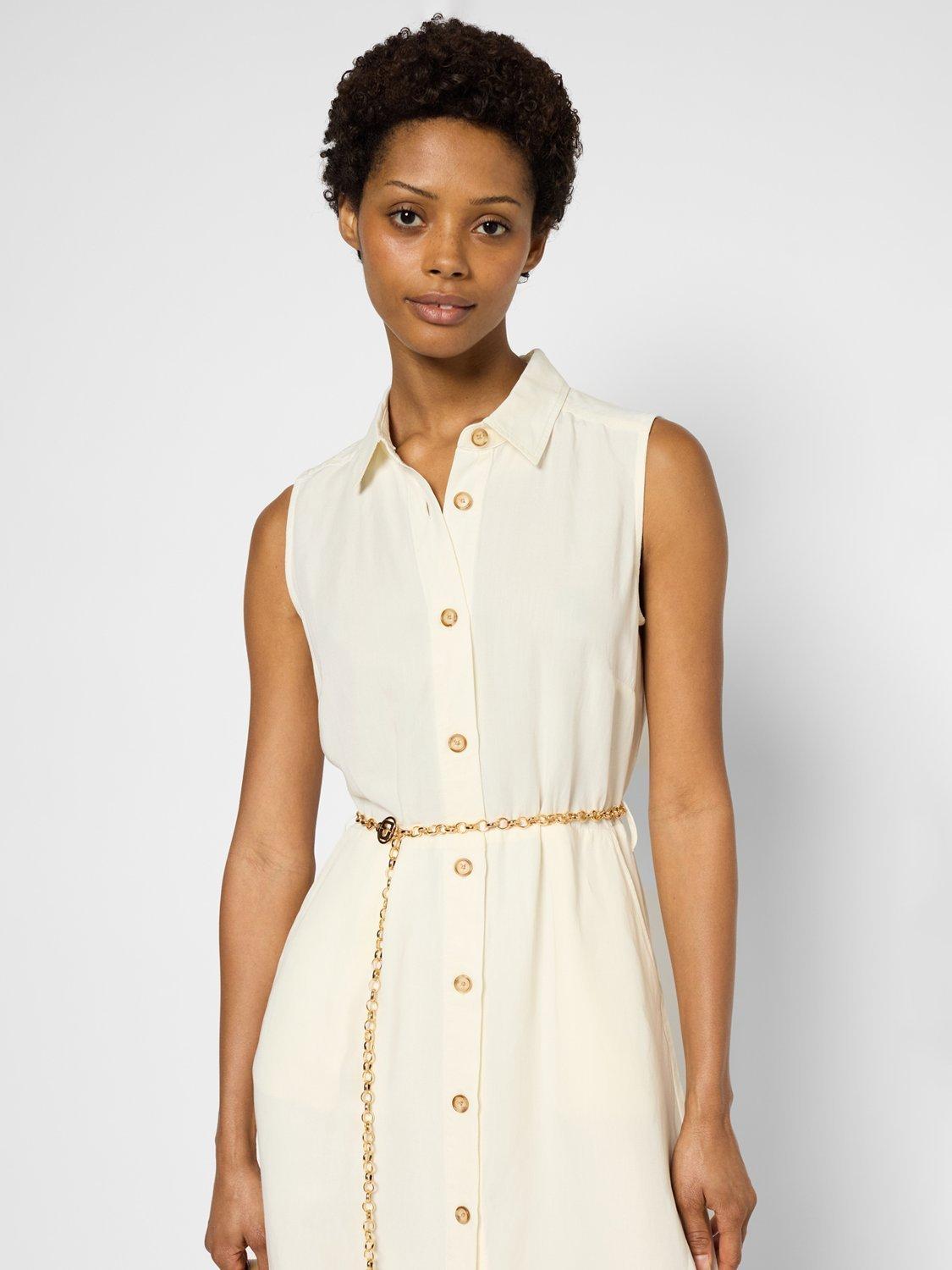 Product image 5 of 6, which shows Gerard Darel Perla Linen Blend Dress, Ecru, 18