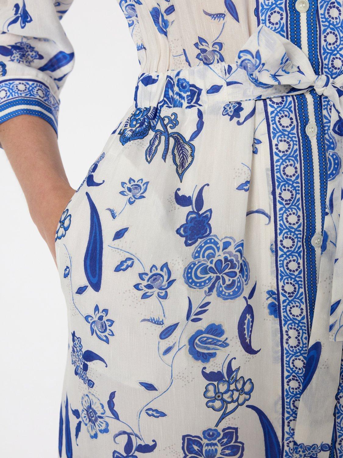 Product image 6 of 6, which shows Gerard Darel Polette Dress, Ecru/Blue, 8