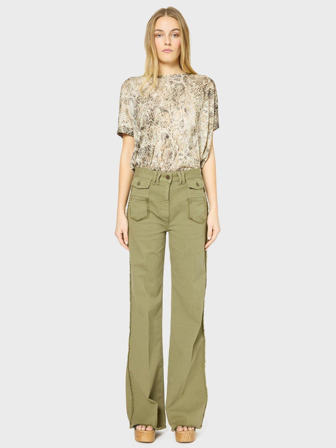 Product image 2 of 5, which shows Gerard Darel Anna Pocket Detail Jeans, Khaki Green, 10