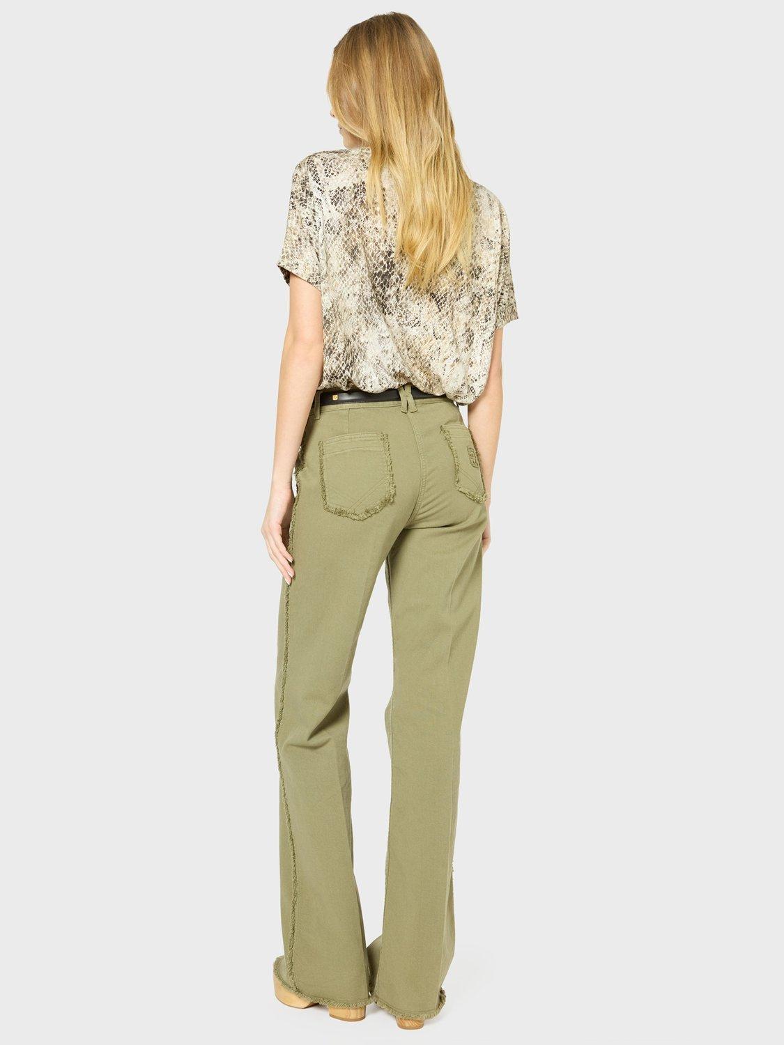 Product image 3 of 5, which shows Gerard Darel Anna Pocket Detail Jeans, Khaki Green, 10
