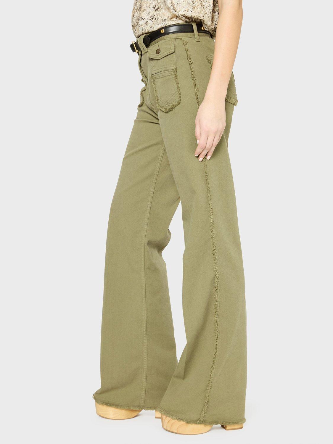 Product image 4 of 5, which shows Gerard Darel Anna Pocket Detail Jeans, Khaki Green, 10