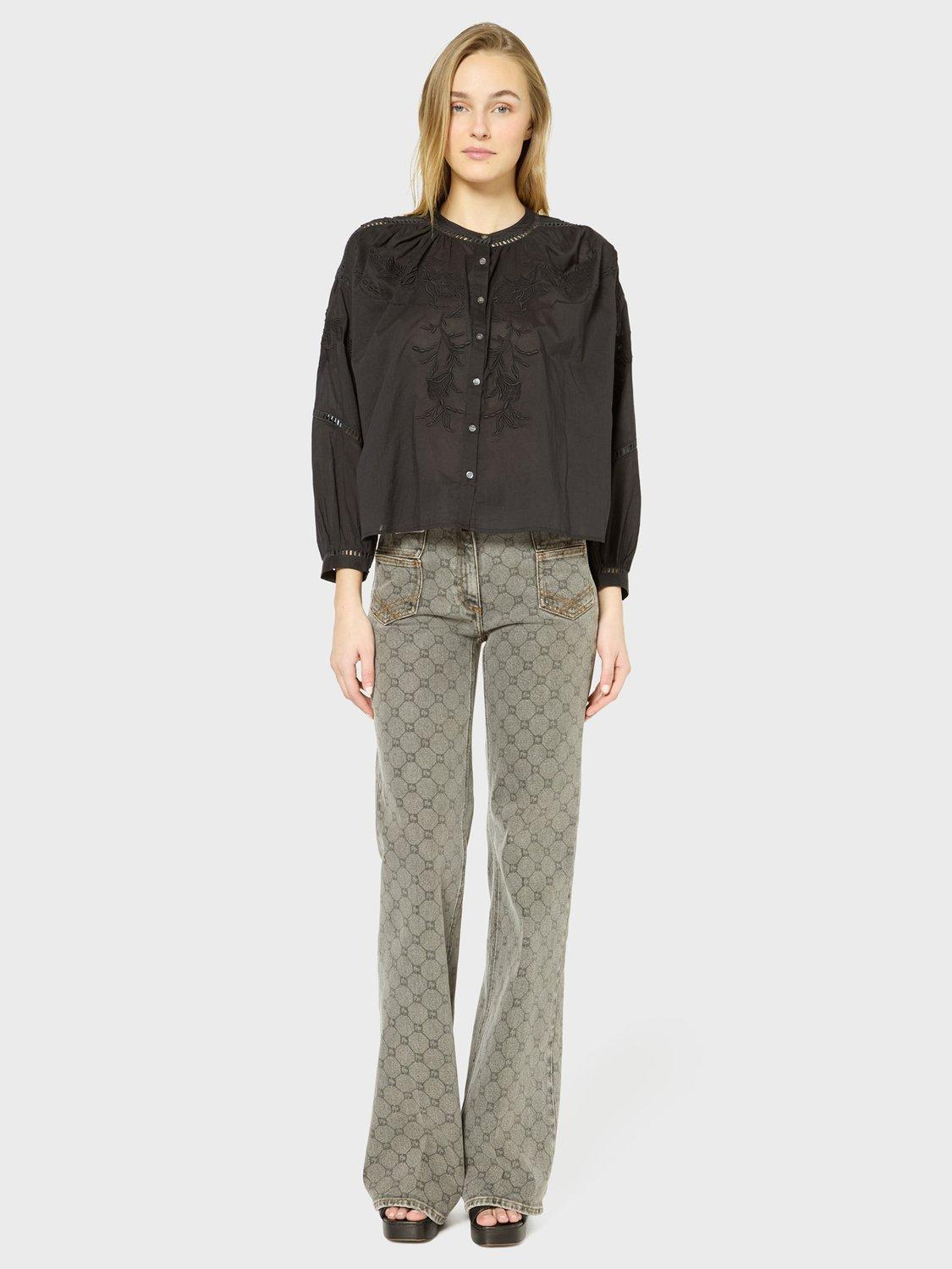 Product image 2 of 6, which shows Gerard Darel Ucille Embroidered Blouse, Black, 10