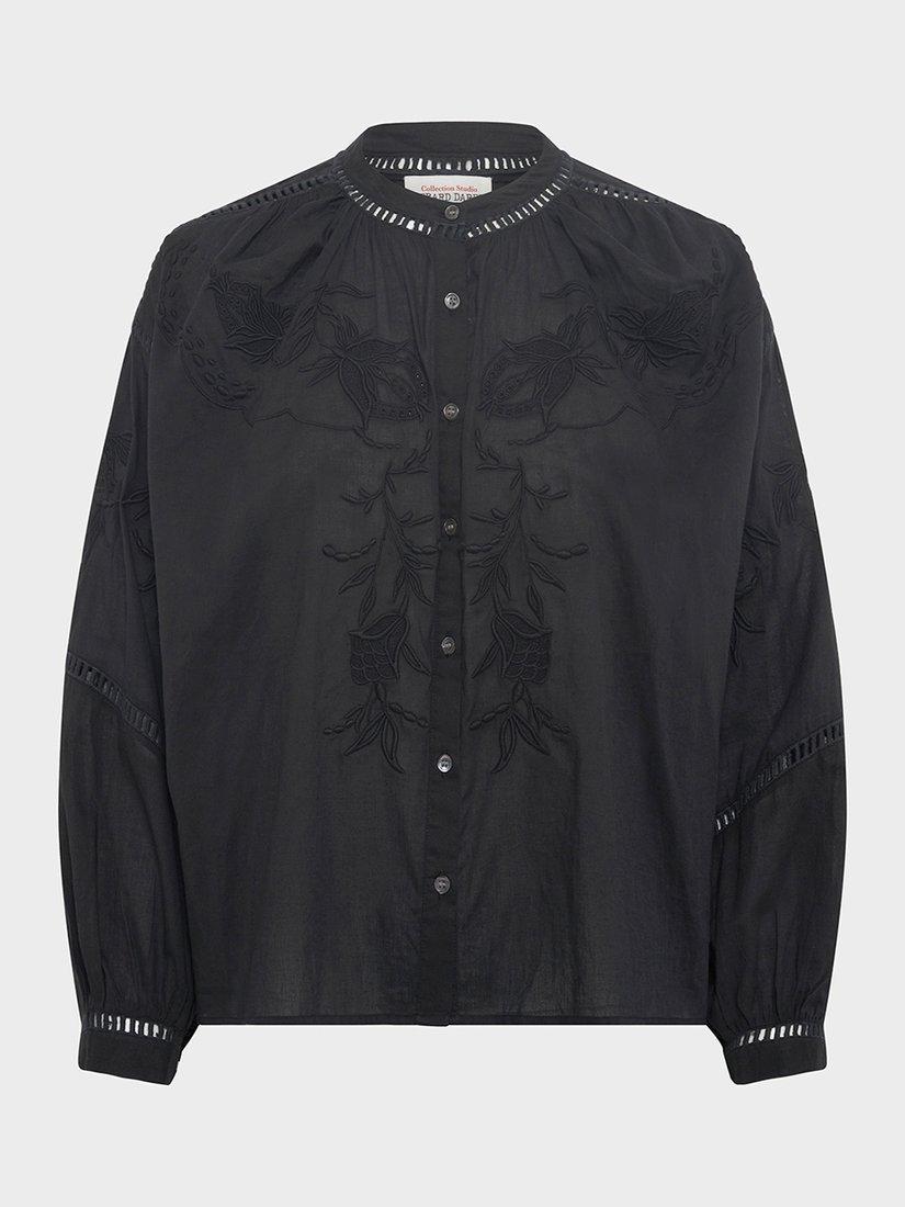 Product image 4 of 6, which shows Gerard Darel Ucille Embroidered Blouse, Black, 10