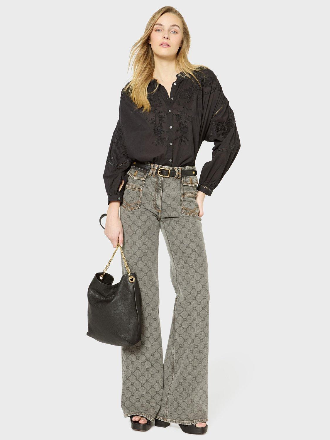 Product image 5 of 6, which shows Gerard Darel Ucille Embroidered Blouse, Black, 10