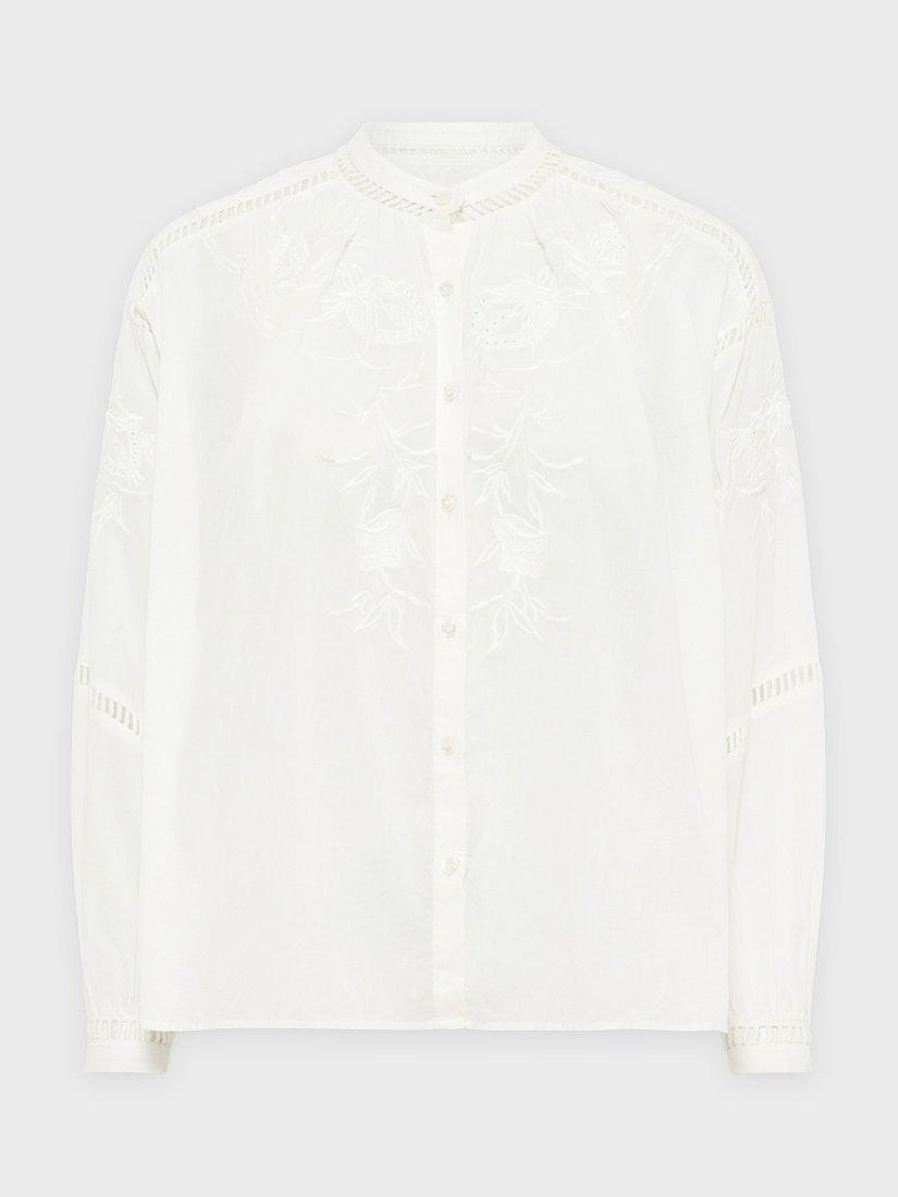 Product image 4 of 6, which shows Gerard Darel Ucille Embroidered Ladder Stitch Shirt, White, 10