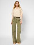 Gerard Darel Ursel Cotton Crochet Polo Top, Natural