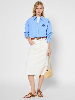 Gerard Darel Emma Denim Skirt, Ecru, Ecru