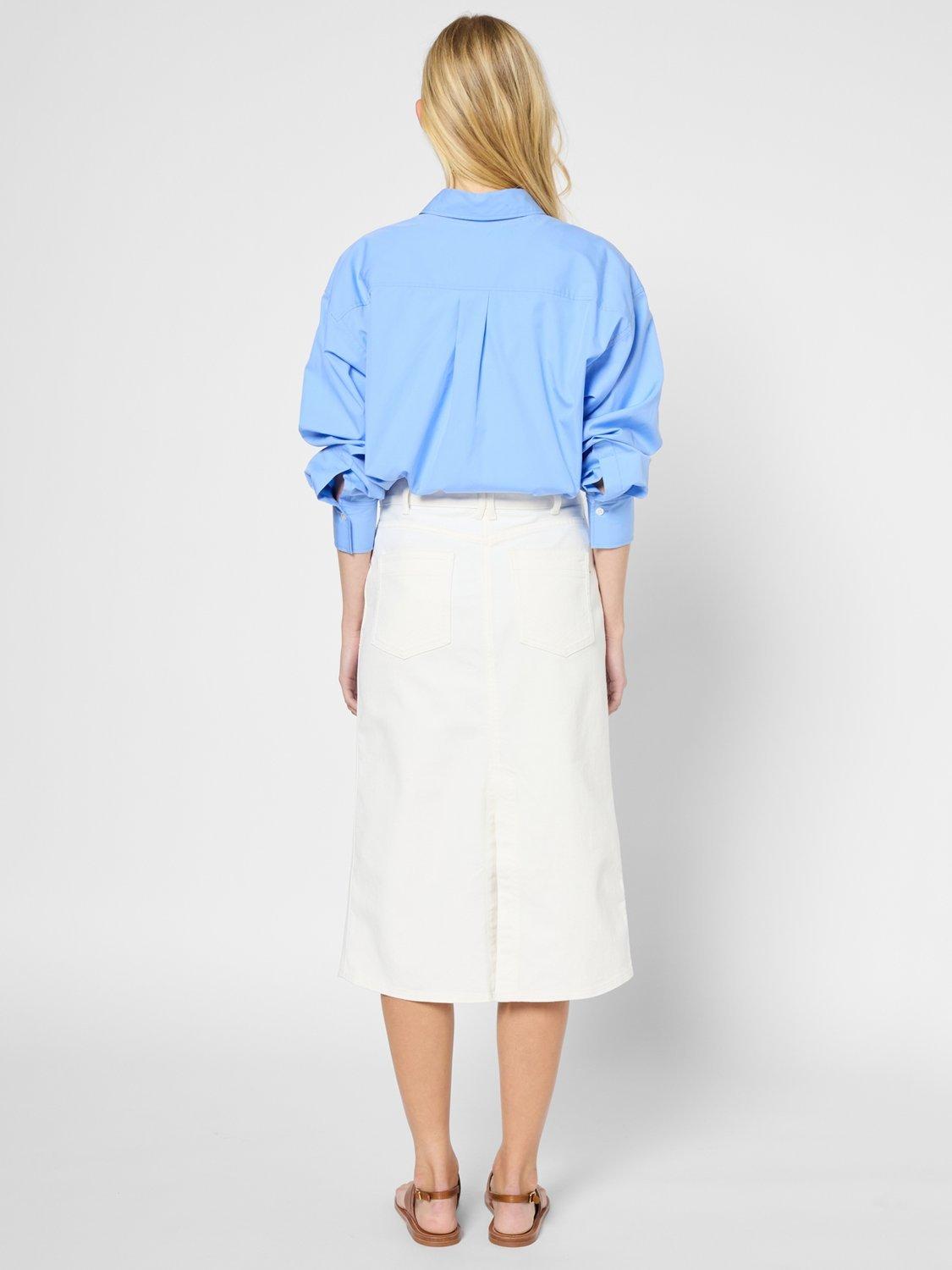 Product image 3 of 5, which shows Gerard Darel Emma Denim Skirt, Ecru, 10
