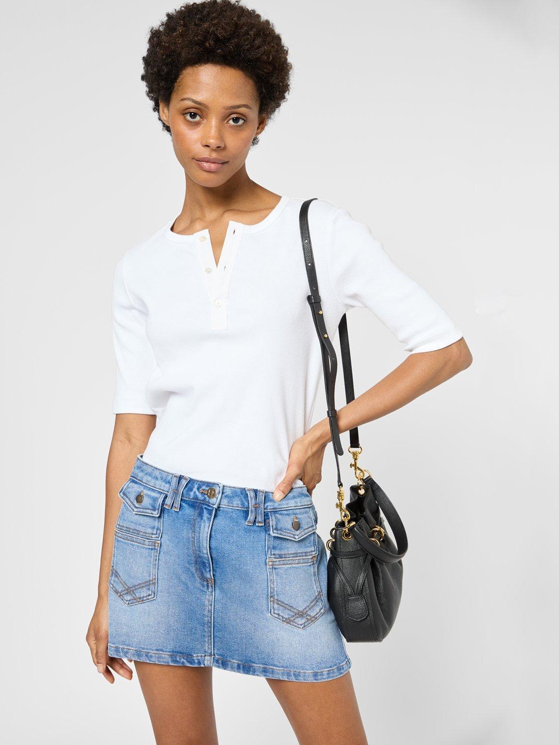 Product image 1 of 6, which shows Gerard Darel Virginie Denim Mini Skirt, Blue, 8
