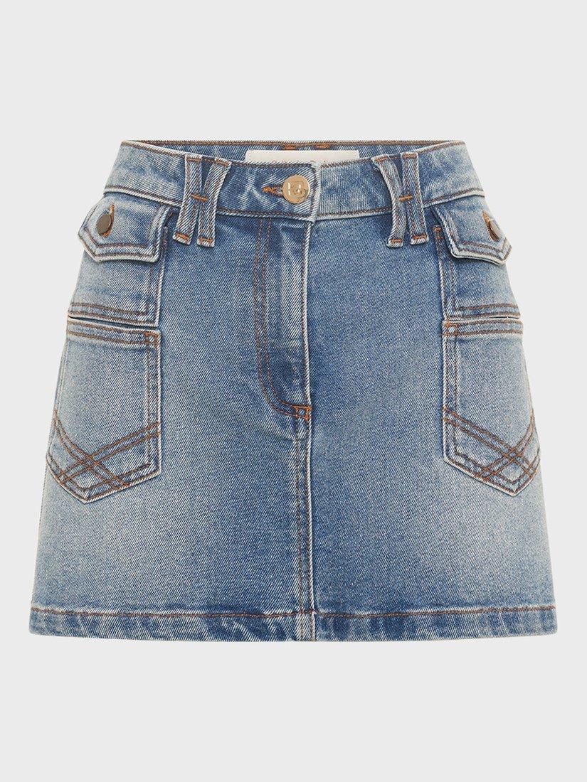 Product image 4 of 6, which shows Gerard Darel Virginie Denim Mini Skirt, Blue, 8