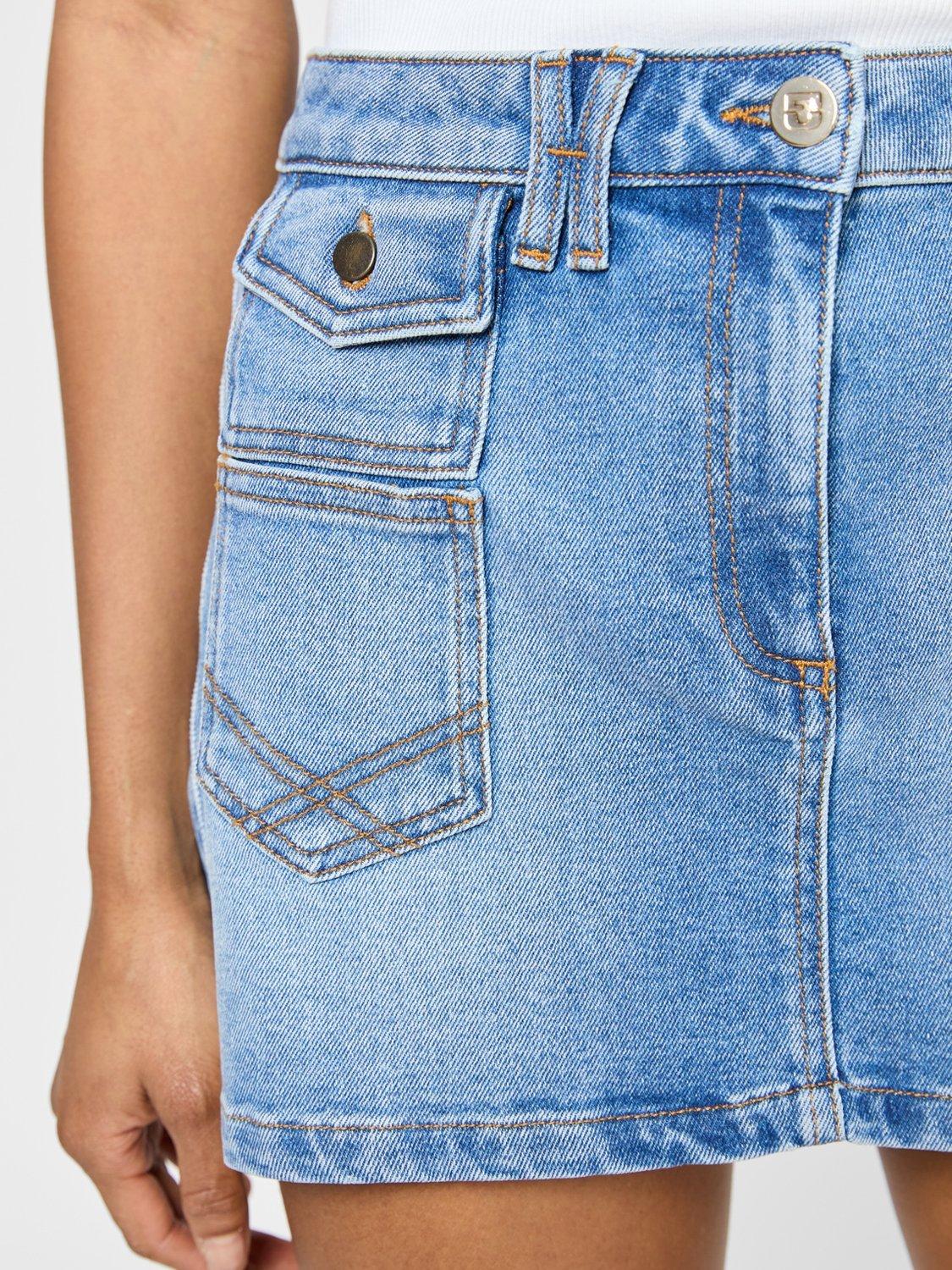 Product image 6 of 6, which shows Gerard Darel Virginie Denim Mini Skirt, Blue, 8