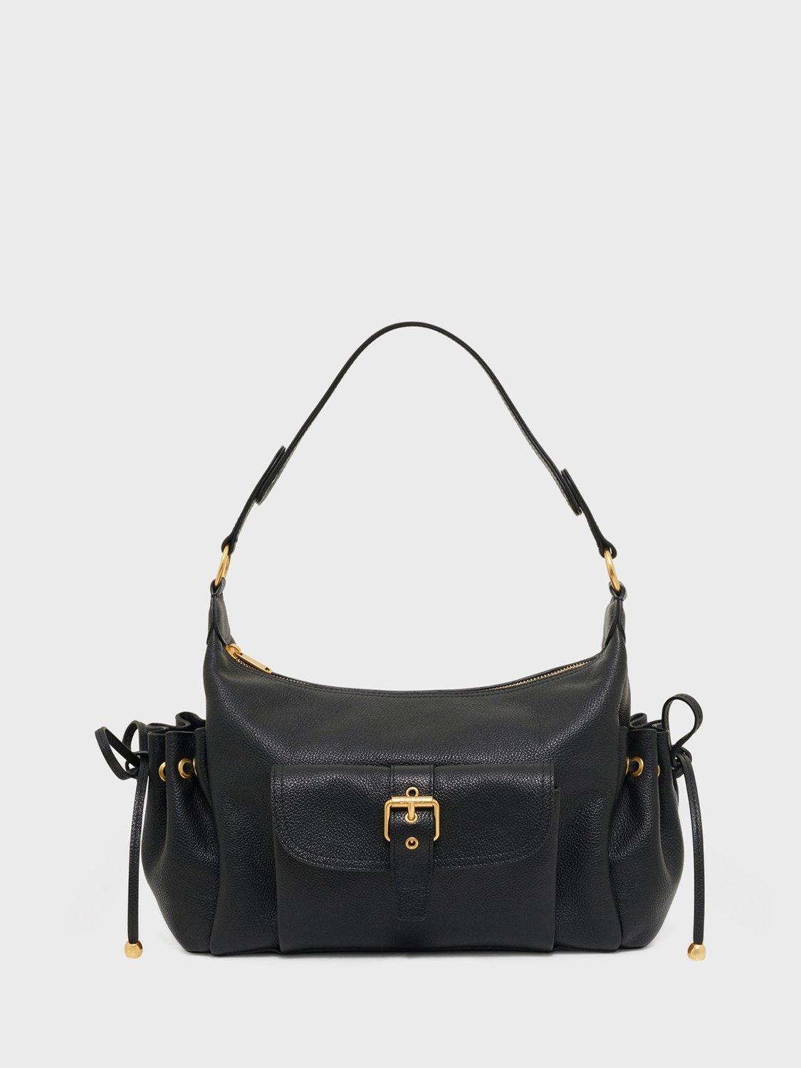 Product image 1 of 3, which shows Gerard Darel Le Ema Leather Shoulder Bag, Black, One Size
