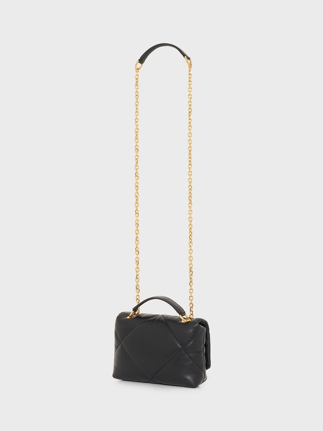 Product image 3 of 3, which shows Gerard Darel Le Mini Fanny Quilted Crossbody Bag, Black