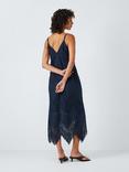 John Lewis Sleeveless Lace Slip Midi Dress, Navy