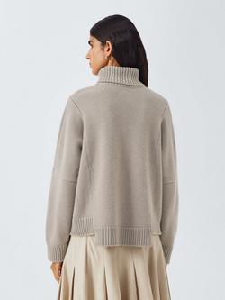 John Lewis Wool Rich Roll Neck Jumper, Natural - view 2, Natural