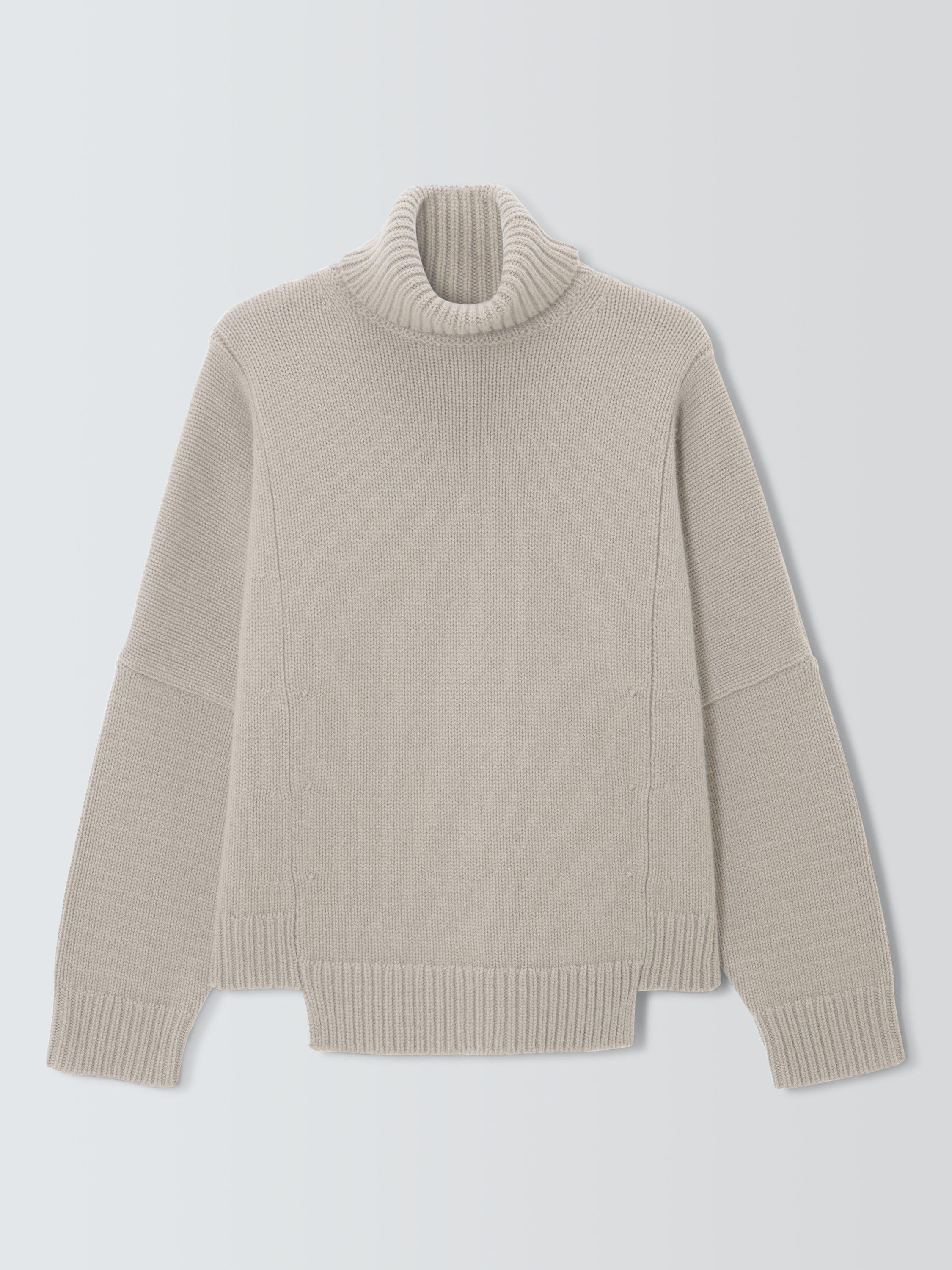 Product image 4 of 6, which shows John Lewis Cashmere Blend Roll Neck Jumper, Natural, S