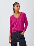 John Lewis V-Neck Cashmere Jumper, Pink