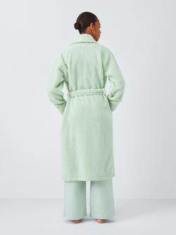 John Lewis Ric Rac Trim Towelling Dressing Gown, Aqua Foam - view 2, Aqua Foam