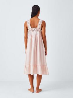 John Lewis Lace Strap Ruffle Hem Chemise, Delicacy - view 2, Delicacy