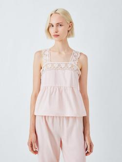 John Lewis Lace Trim Pyjama Set, Delicacy, Delicacy
