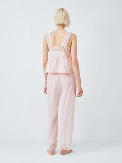 John Lewis Lace Trim Pyjama Set, Delicacy - view 2, Delicacy