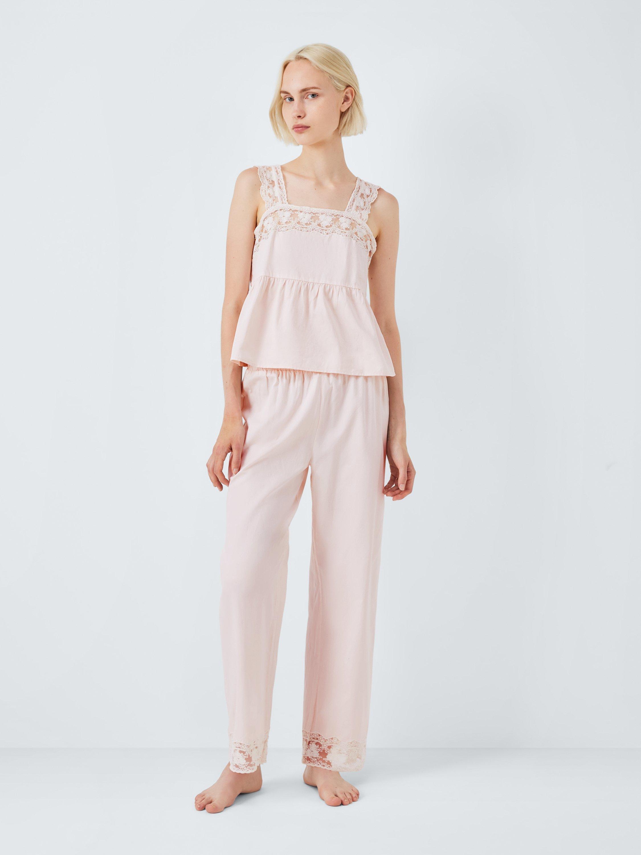 Product image 3 of 6, which shows John Lewis Lace Trim Pyjama Set, Delicacy, 10