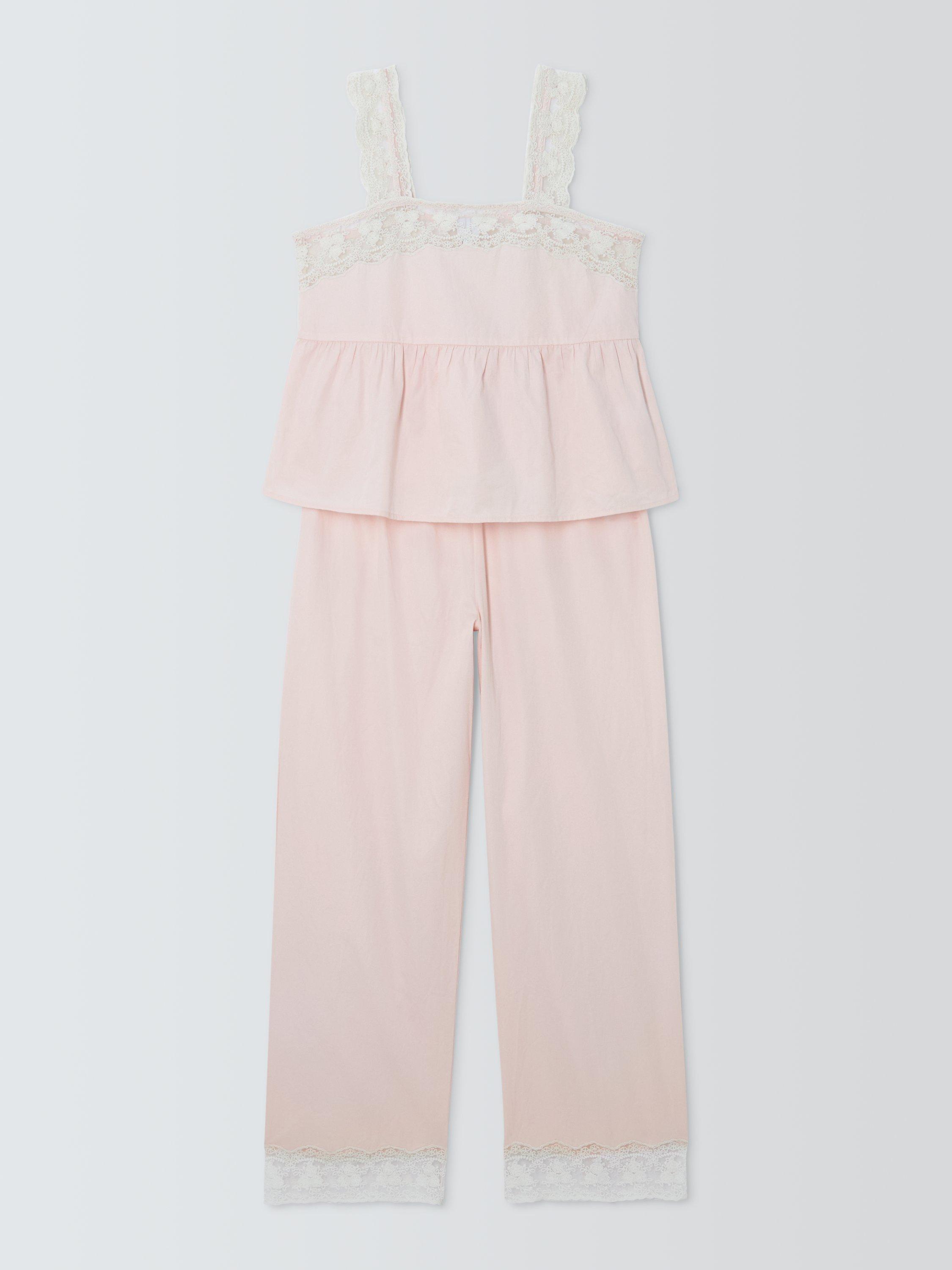 Product image 4 of 6, which shows John Lewis Lace Trim Pyjama Set, Delicacy, 10