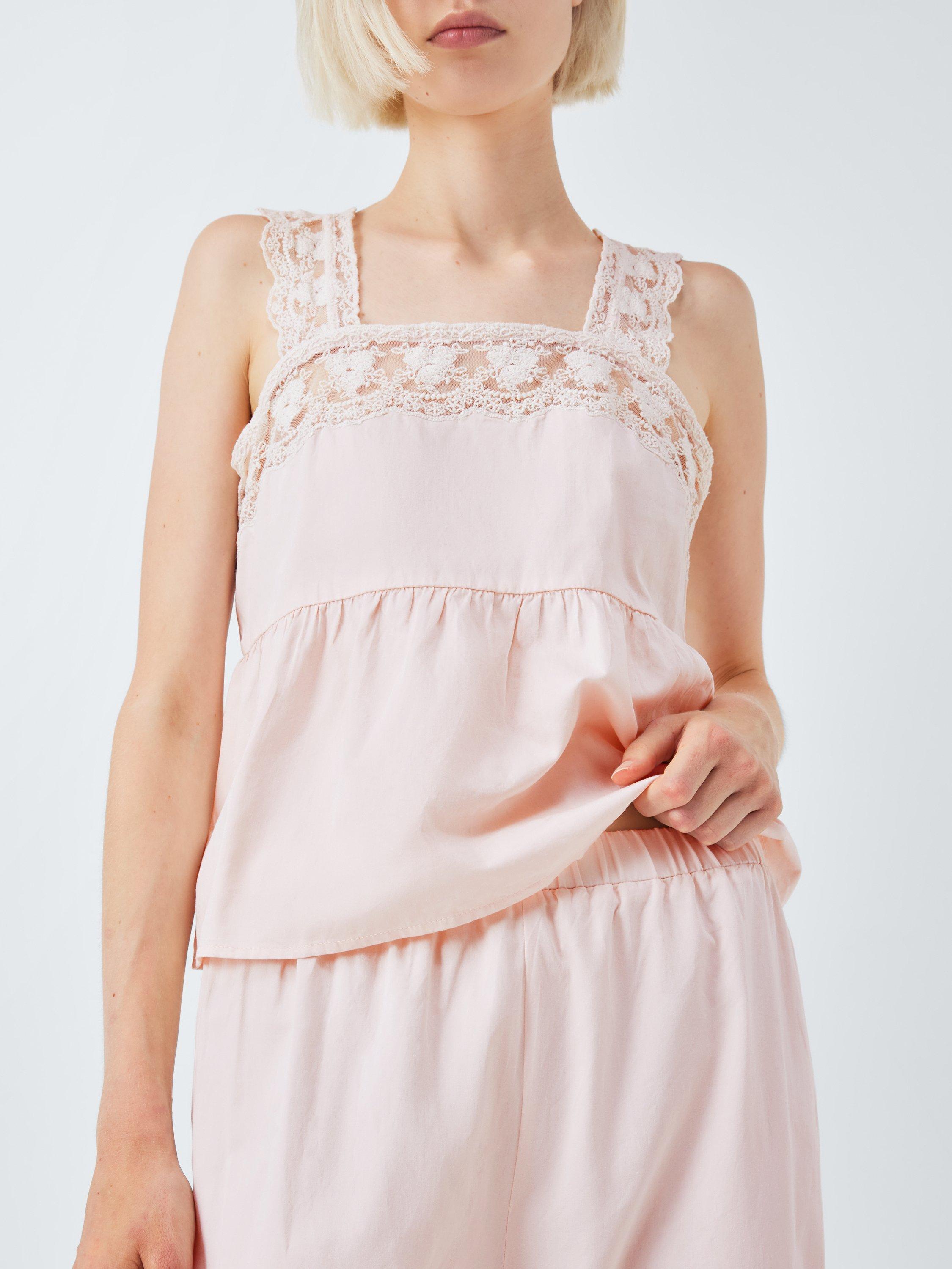 Product image 5 of 6, which shows John Lewis Lace Trim Pyjama Set, Delicacy, 10