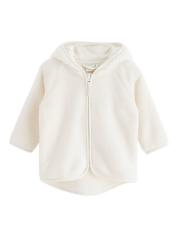 Lindex Baby Zip-Up Hooded Jacket, Light Dusty White - view 2, Light Dusty White