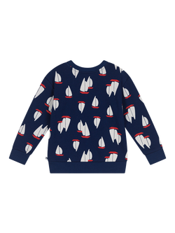 Petit Bateau Kids' Boat Print Sweatshirt, Medieval/Multico - view 2, Medieval/Multico