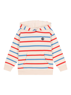 Petit Bateau Kids' Stripe Hoodie, Avalanche/Multico, Avalanche/Multico